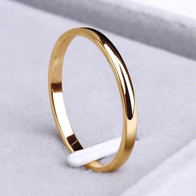 Simple Gold and Silver Band Ring