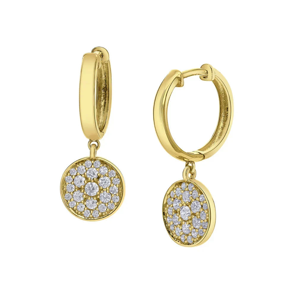 Toned Pave Dome Hoop Earrings