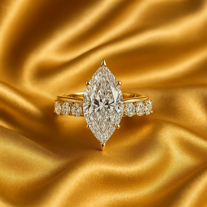 Marquise Cut Gold Ring