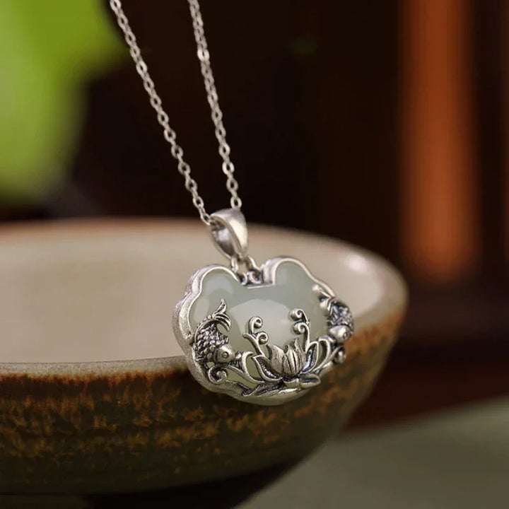 Silver Hotan Jade Necklace