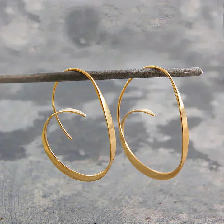 Bold Spiral Gold Earrings
