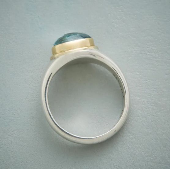 Silver Green Stone Ring
