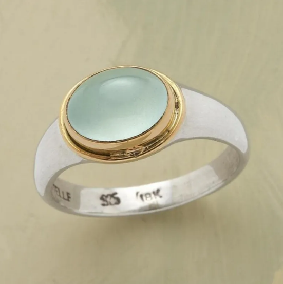 Silver Green Stone Ring