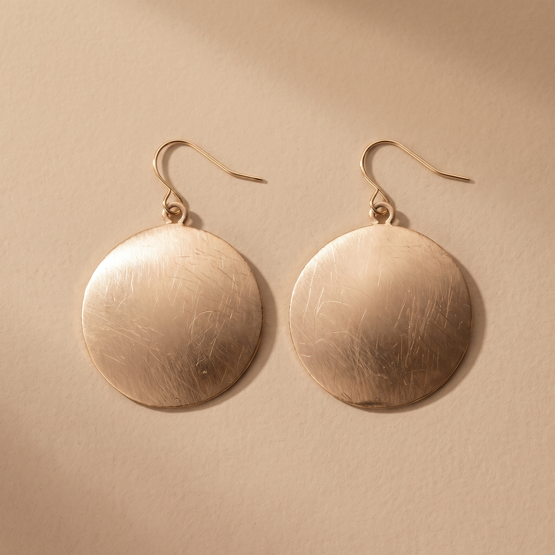 Retro Gold Record Earrings