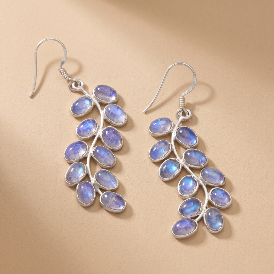 Moonstone Purple Elegant Earrings
