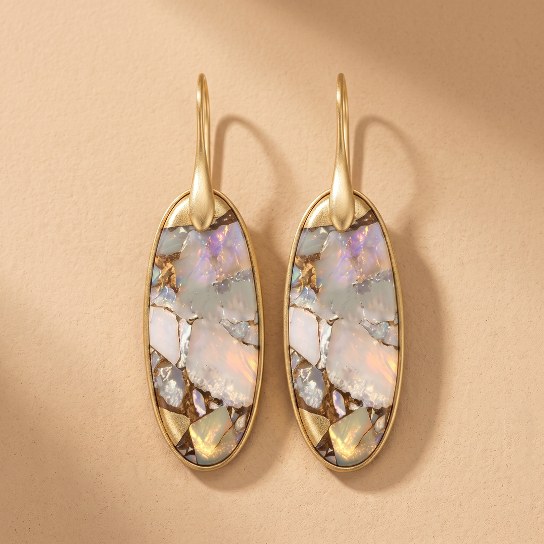 Oval Vintage Stone Earrings