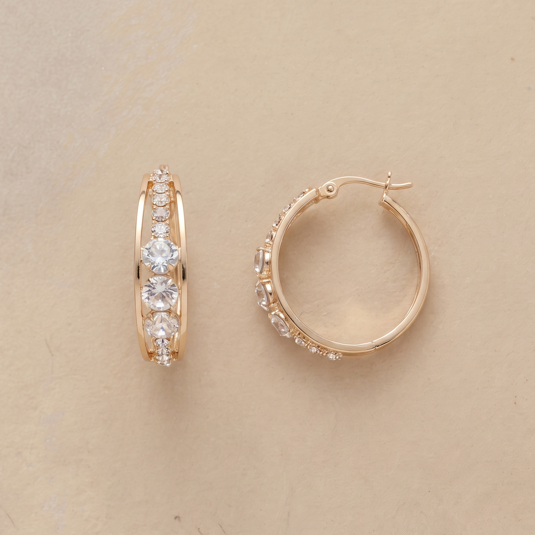 Elegant Sparkly Hoop Earrings